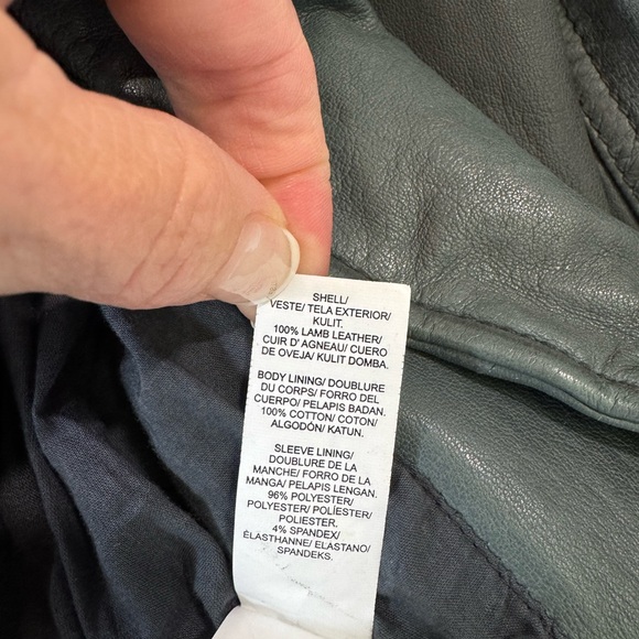 Lucky Brand Leather Jacket in Teal Blue - Picture 6 of 7
